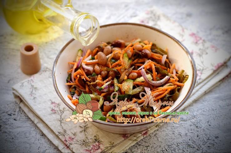 салат из морской капусты с фасолью рецепт в домашних условиях