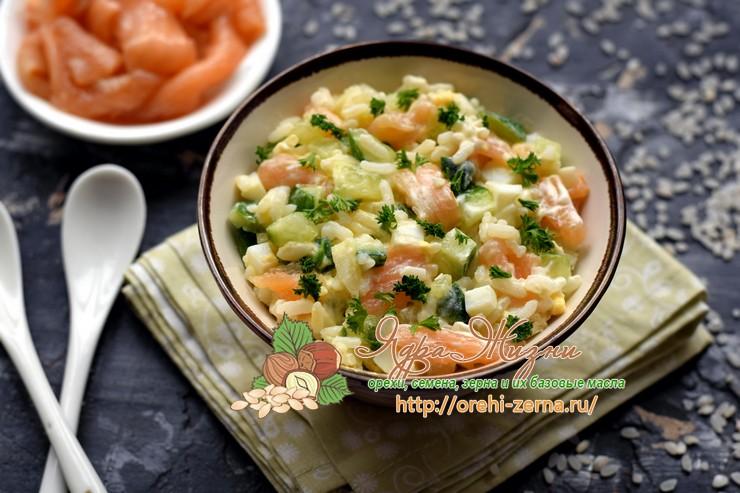рисовый салат с лососем рецепт на праздничный стол