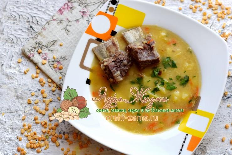Густой гороховый суп с ребрышками: рецепт в домашних условиях