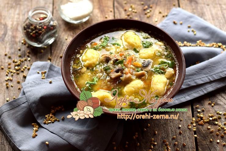 гречневый суп с грибами и картофельными клецками рецепт в домашних условиях