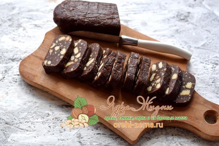 шоколадная колбаса из печенья и какао рецепт в домашних условиях