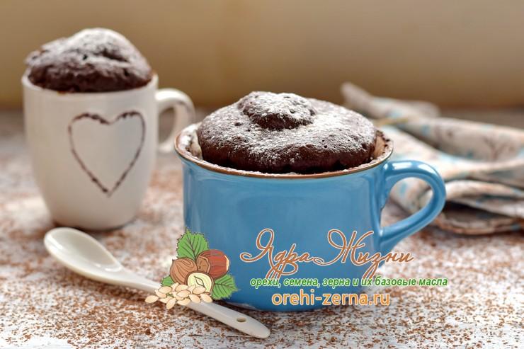 шоколадный кекс с какао в микроволновке рецепт в домашних условиях