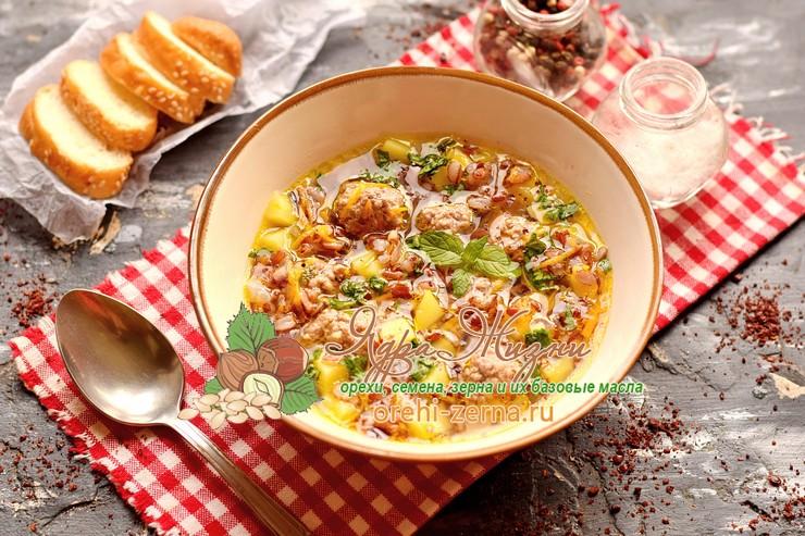 Суп с красным рисом и фрикадельками рецепт в домашних условиях