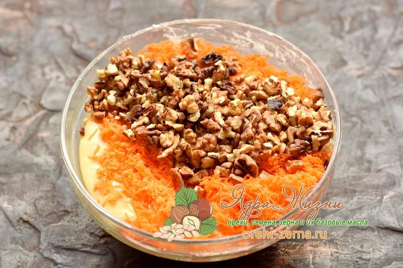 Морковный пирог с орехами рецепт